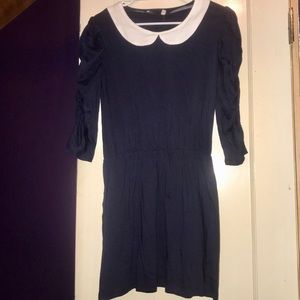 Navy mini dress with Peter Pan collar. Small.